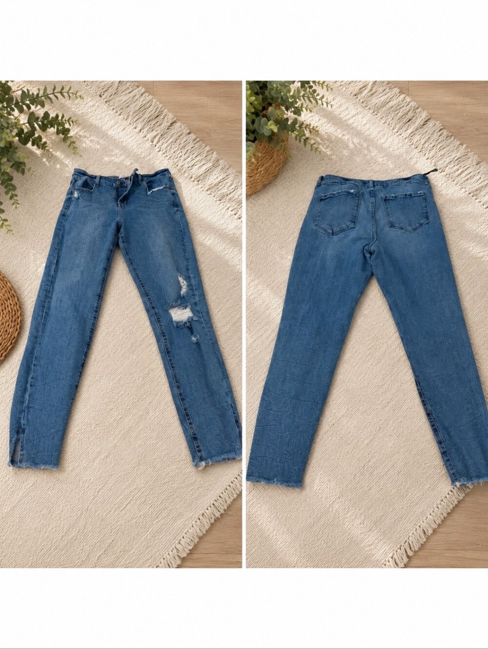Kensie~ High Rise Skinny Distressed Blue Denim Jeans ~ 12/31